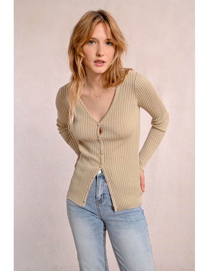 Ribbed knit cardigan