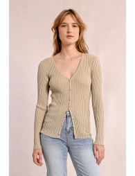 Ribbed knit cardigan