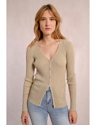 Ribbed knit cardigan