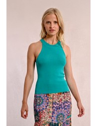 Top escote halter con cuello cerrado