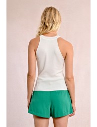 Top escote halter con cuello cerrado