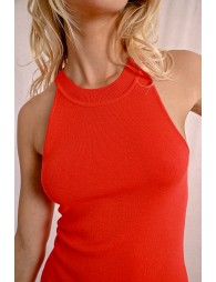 Top escote halter con cuello cerrado