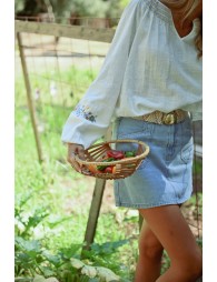 Short denim skirt