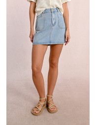 Short denim skirt