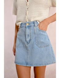 Short denim skirt