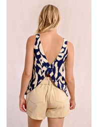 Top de cuello halter con estampado