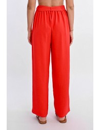 Pantalón largo con lazada y pliegues