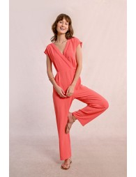 Long jumpsuit with short sleeves