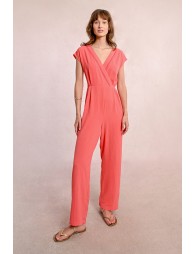 Long jumpsuit with short sleeves