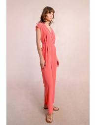 Long jumpsuit with short sleeves