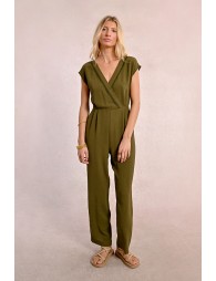 Long jumpsuit with short sleeves