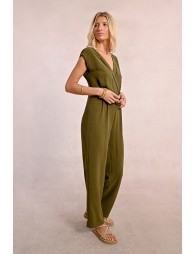 Long jumpsuit with short sleeves