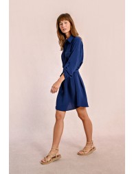 Short tieable shirt dress