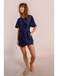 Tie-at-the-waist short jumpsuit