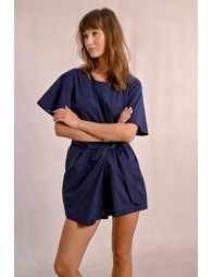 Tie-at-the-waist short jumpsuit