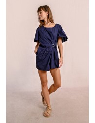 Tie-at-the-waist short jumpsuit