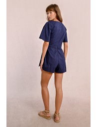 Tie-at-the-waist short jumpsuit