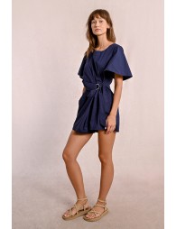 Tie-at-the-waist short jumpsuit