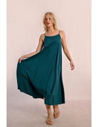 Vestido largo de tirantes y lazada