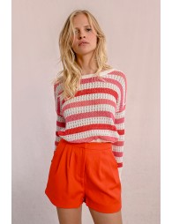 Openwork knit sweater