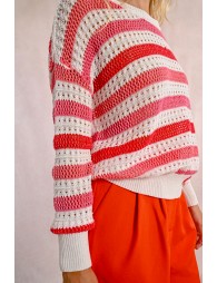 Openwork knit sweater