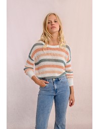 Openwork knit sweater