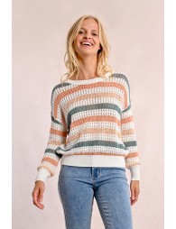 Openwork knit sweater