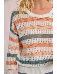 Openwork knit sweater