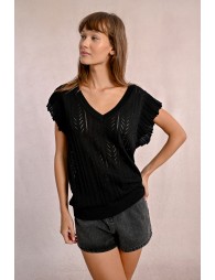 Openwork knit T-shirt