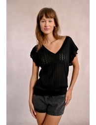 Openwork knit T-shirt