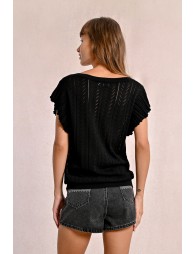 Openwork knit T-shirt