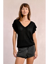 Openwork knit T-shirt