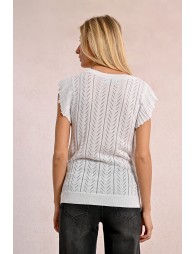 Openwork knit T-shirt