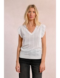 Openwork knit T-shirt