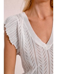 Openwork knit T-shirt