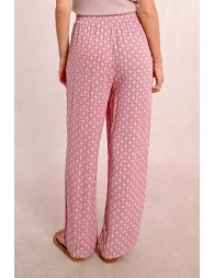 Pantalón largo con estampado y lazada