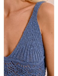 Openwork knit tank top