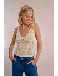 Openwork knit tank top