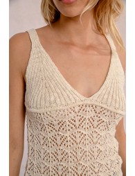 Openwork knit tank top