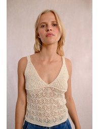 Openwork knit tank top