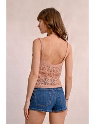 Openwork knit tank top