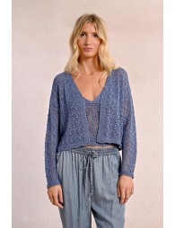 Openwork knit cardigan