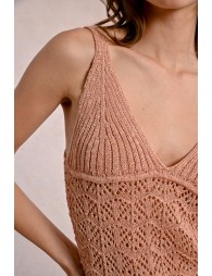 Openwork knit tank top