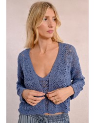 Openwork knit cardigan