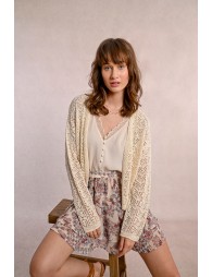 Openwork knit cardigan