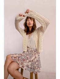 Openwork knit cardigan