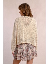 Openwork knit cardigan