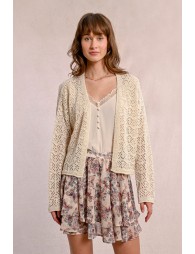 Openwork knit cardigan