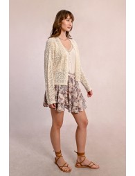 Openwork knit cardigan