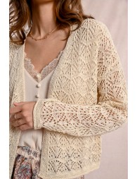 Openwork knit cardigan